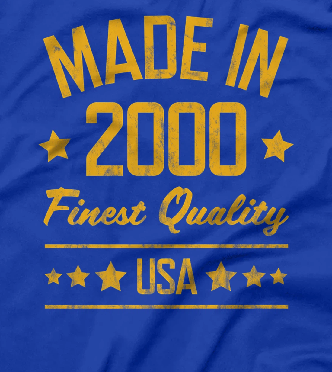 Made in 2000 Finest USA Yellow Gold Print T-Shirt, Women T-Shirt