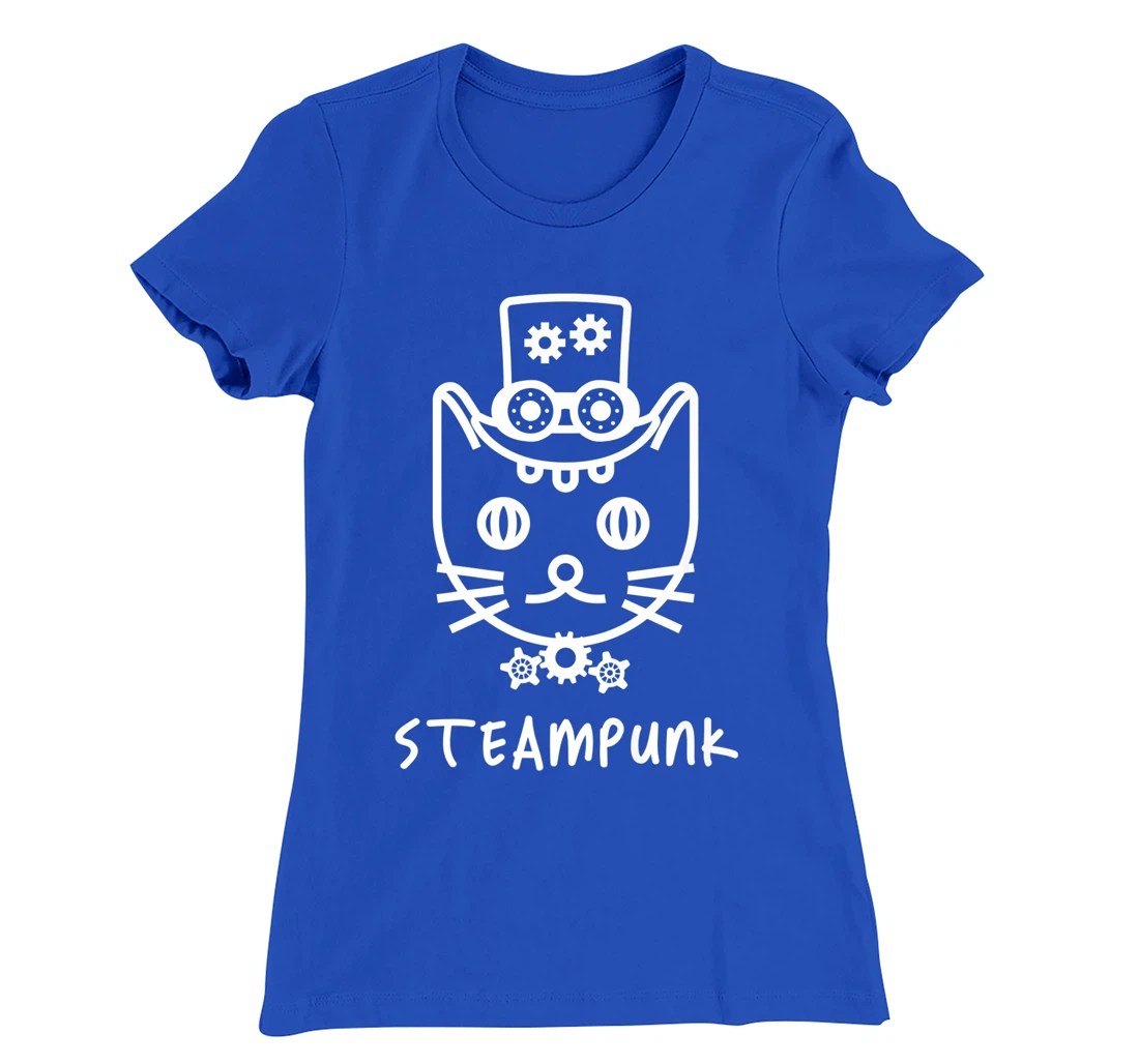 Steampunk Mechanical Cat Kitten Clockwork Fantasy Fiction T-Shirt, Women T-Shirt