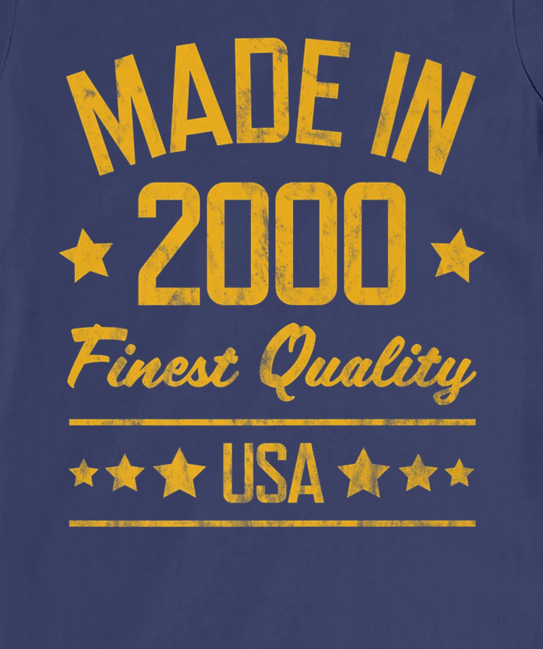 Made in 2000 Finest USA Yellow Gold Print T-Shirt, Women T-Shirt