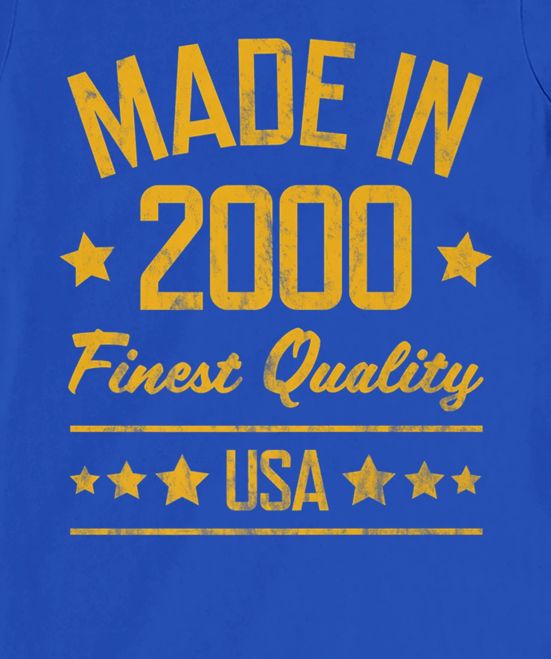 Made in 2000 Finest USA Yellow Gold Print T-Shirt, Women T-Shirt