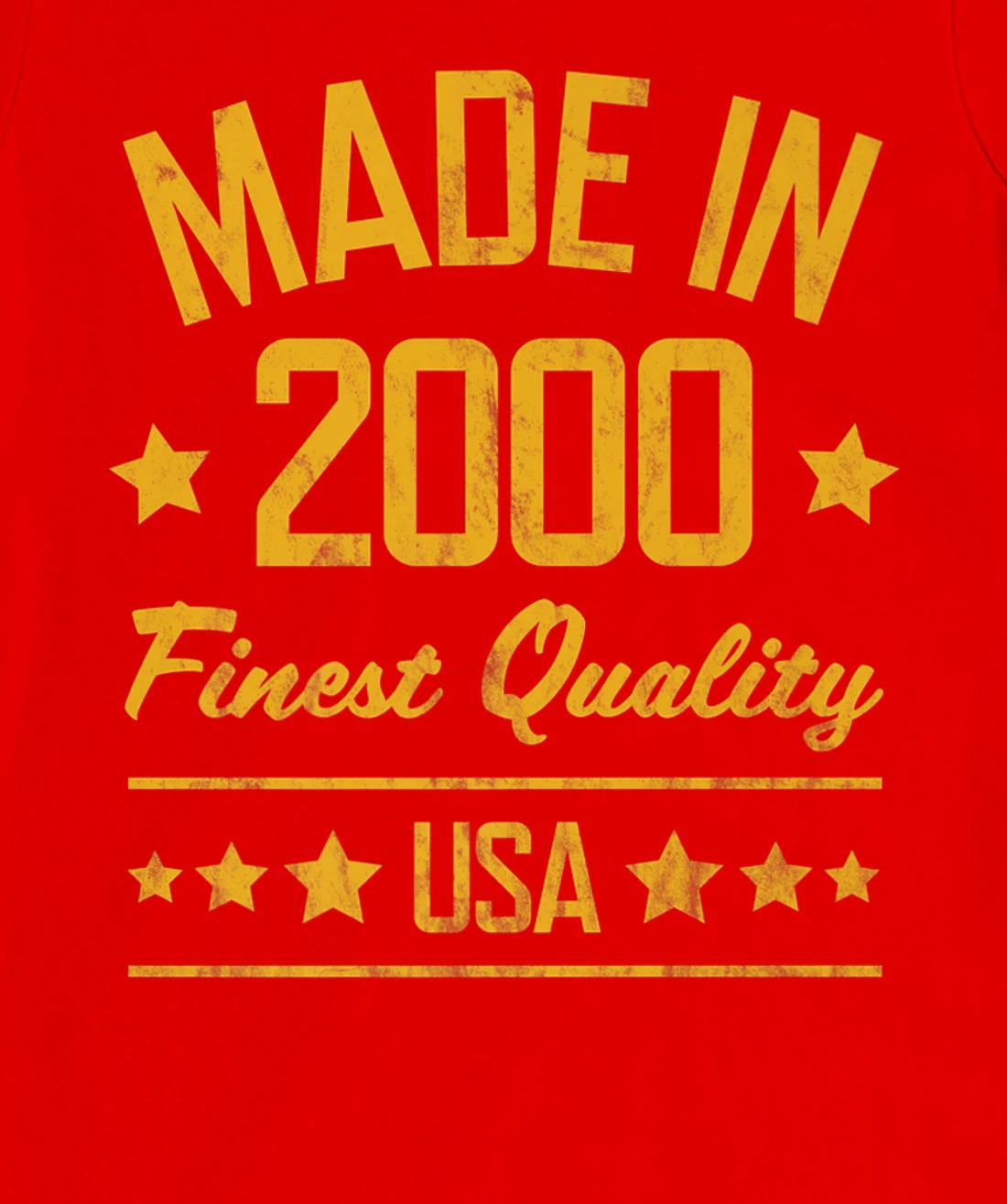 Made in 2000 Finest USA Yellow Gold Print T-Shirt, Women T-Shirt