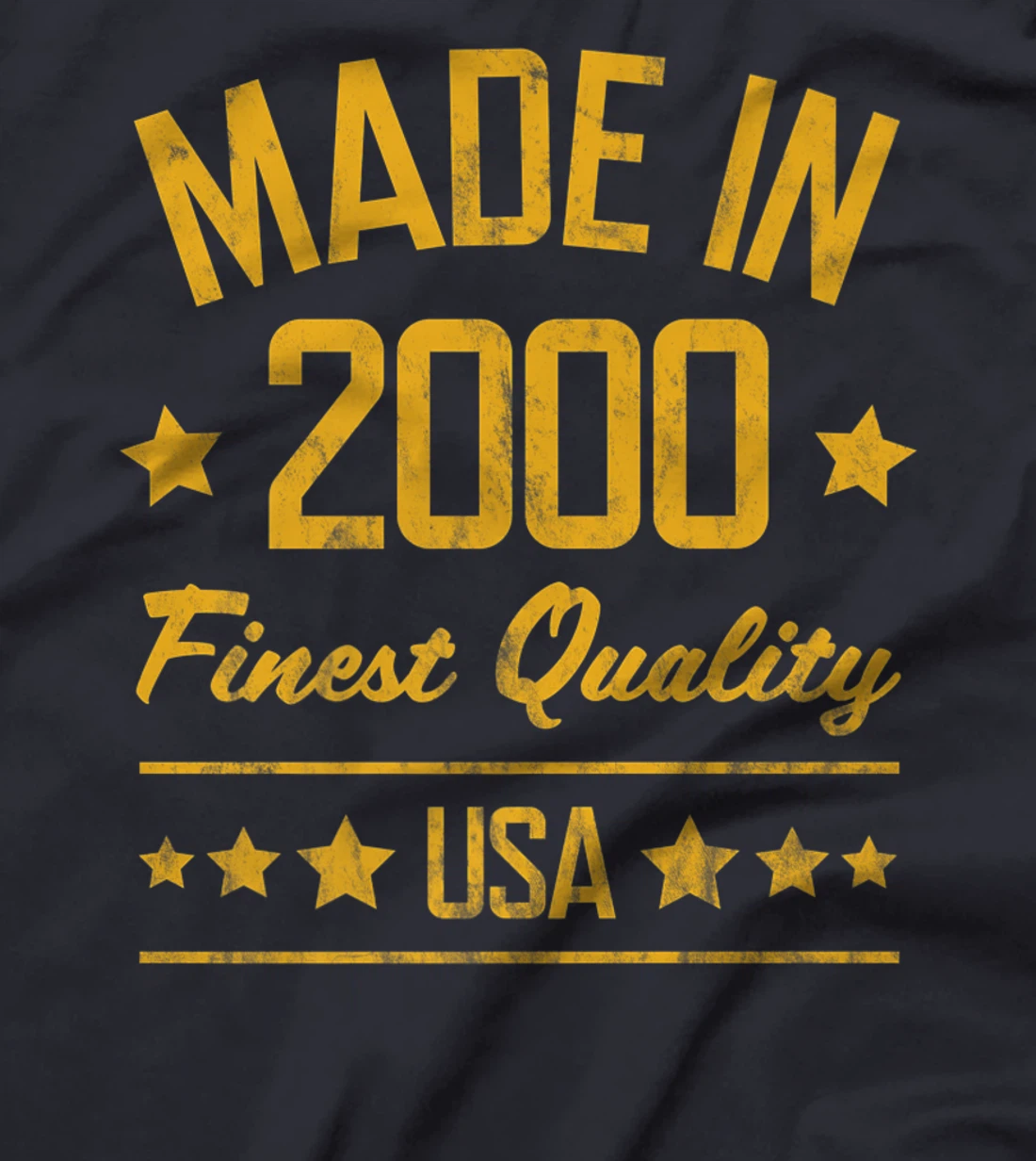 Made in 2000 Finest USA Yellow Gold Print T-Shirt, Women T-Shirt