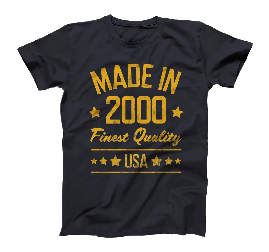 Made in 2000 Finest USA Yellow Gold Print T-Shirt, Women T-Shirt