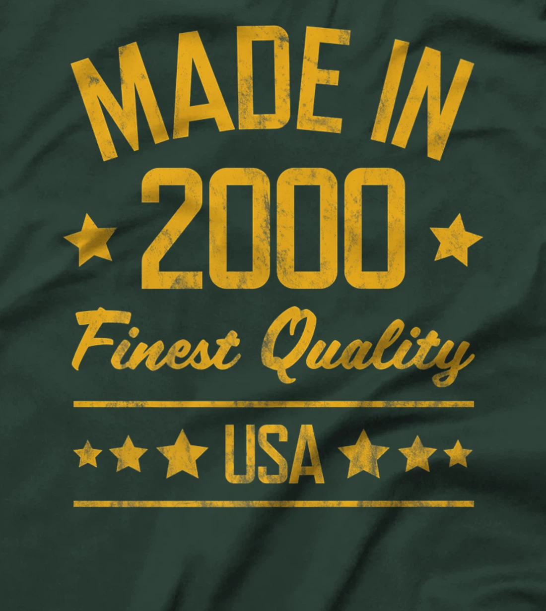 Made in 2000 Finest USA Yellow Gold Print T-Shirt, Women T-Shirt
