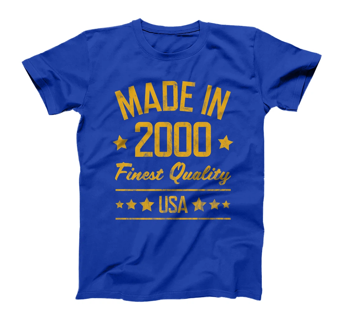 Made in 2000 Finest USA Yellow Gold Print T-Shirt, Women T-Shirt