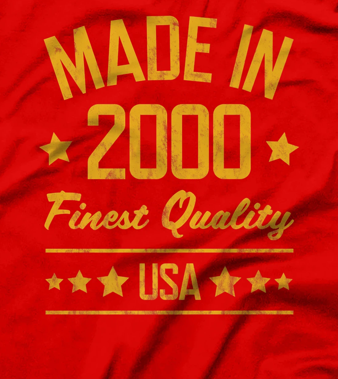 Made in 2000 Finest USA Yellow Gold Print T-Shirt, Women T-Shirt