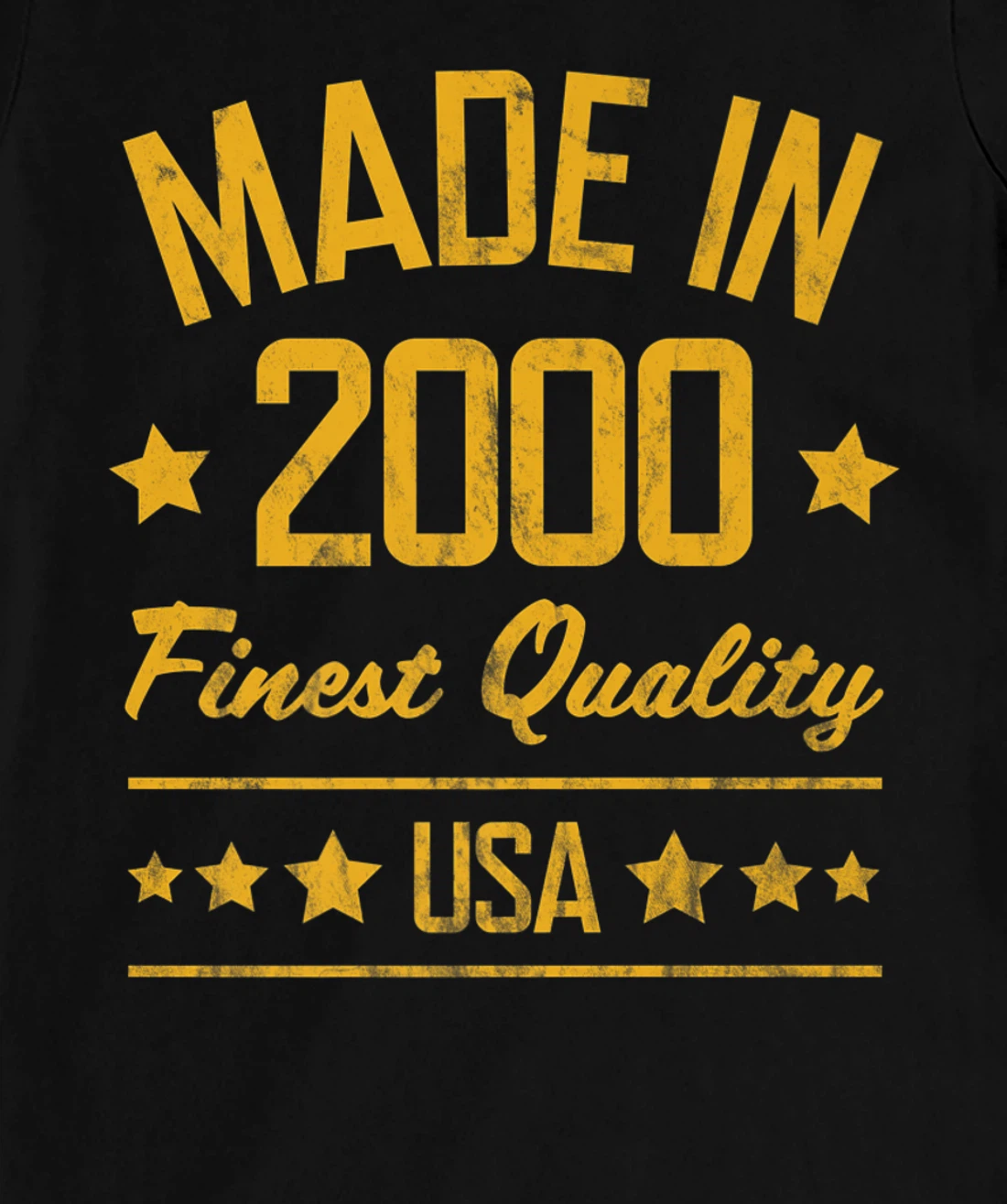 Made in 2000 Finest USA Yellow Gold Print T-Shirt, Women T-Shirt