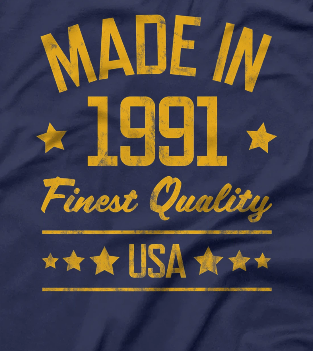 Made in 1991 Finest USA Yellow Gold Print T-Shirt, Women T-Shirt