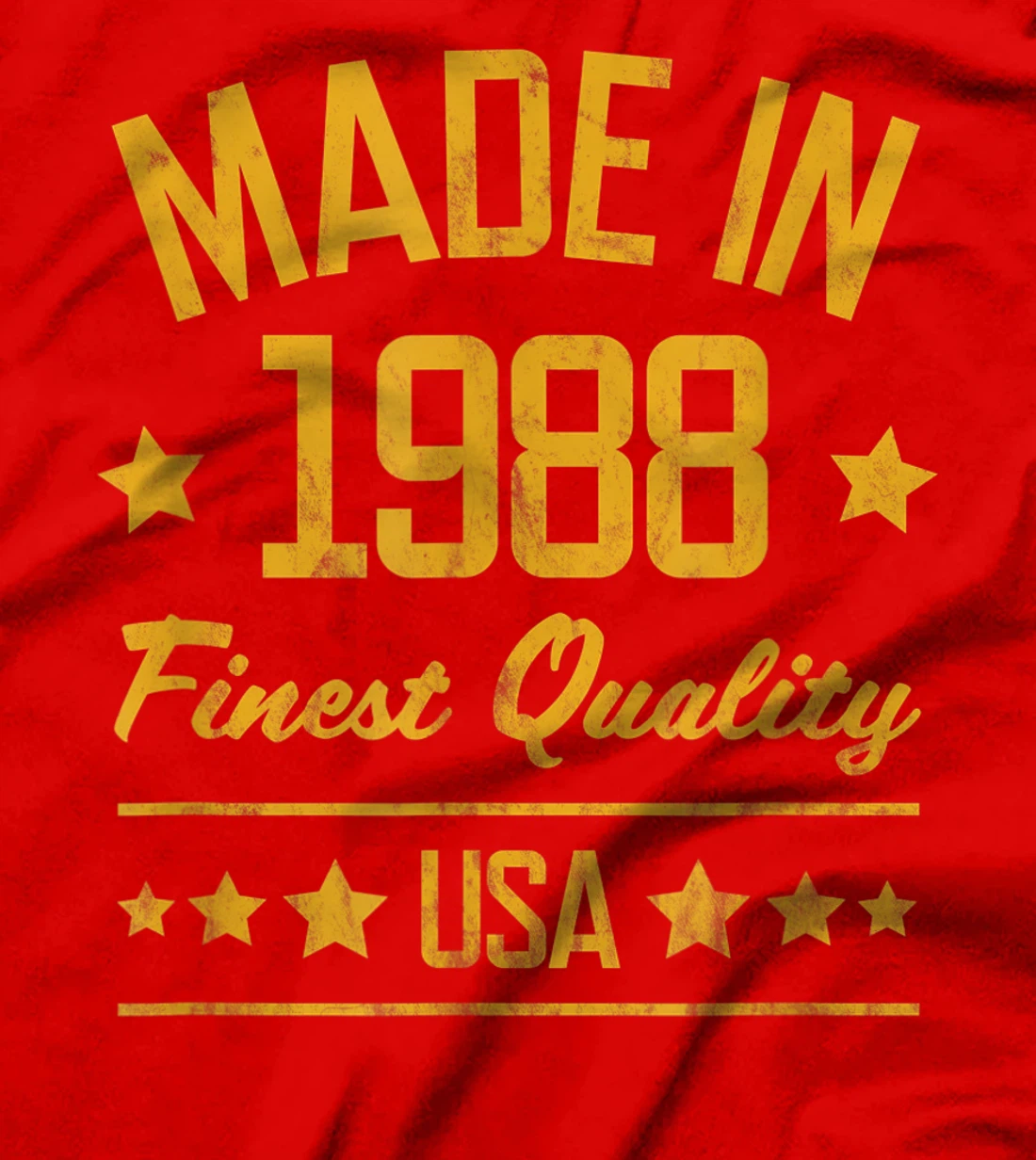 Made in 1988 Finest USA Yellow Gold Print T-Shirt, Women T-Shirt