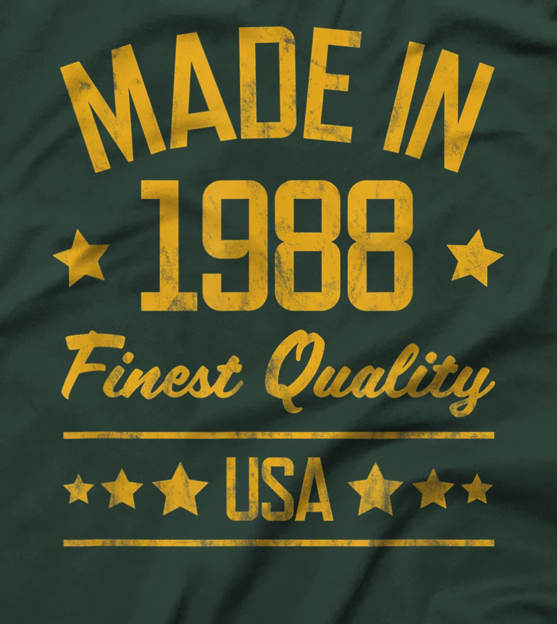 Made in 1988 Finest USA Yellow Gold Print T-Shirt, Women T-Shirt