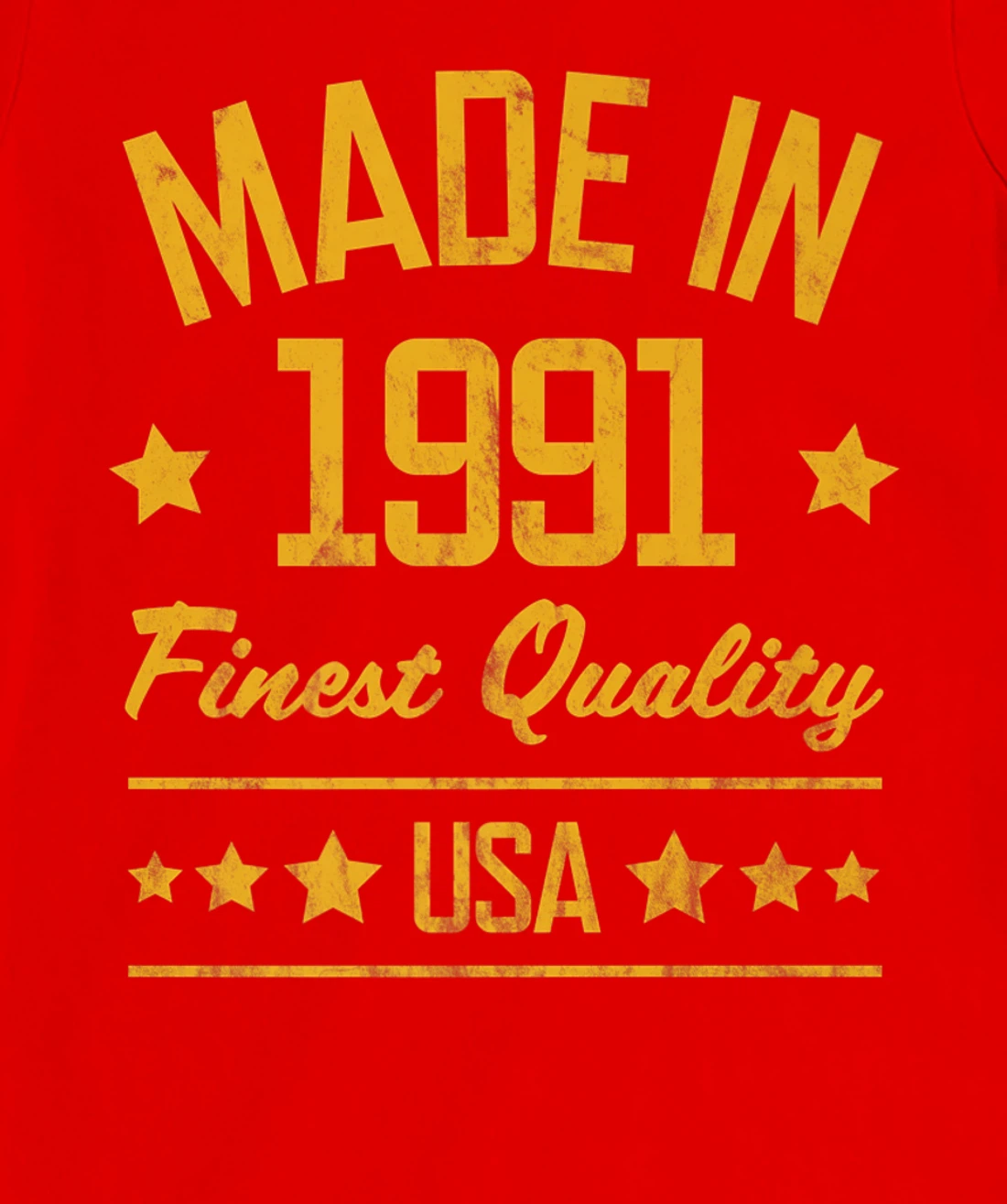 Made in 1991 Finest USA Yellow Gold Print T-Shirt, Women T-Shirt
