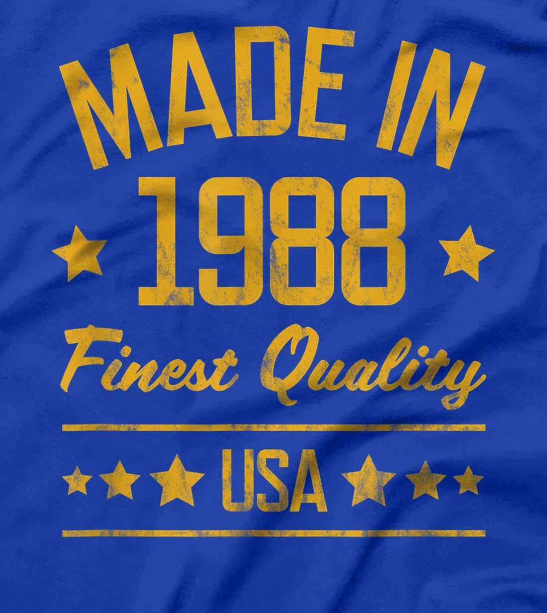 Made in 1988 Finest USA Yellow Gold Print T-Shirt, Women T-Shirt