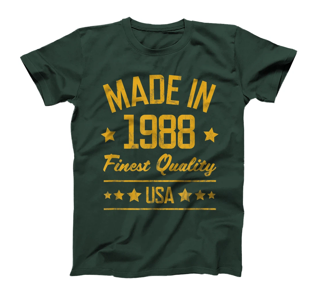 Made in 1988 Finest USA Yellow Gold Print T-Shirt, Women T-Shirt