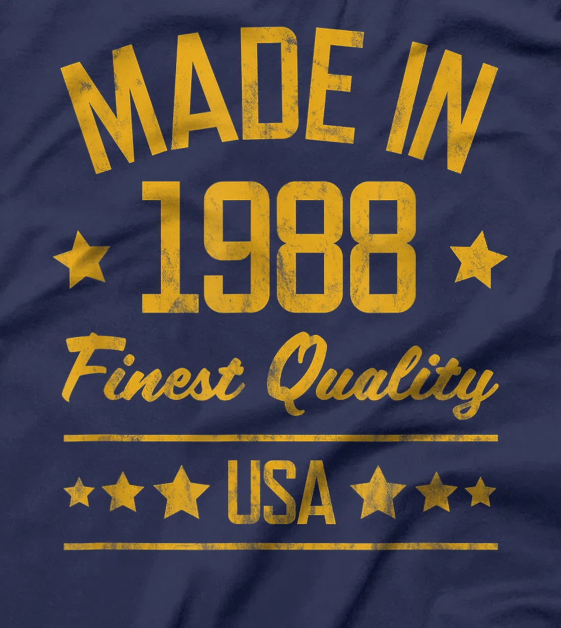 Made in 1988 Finest USA Yellow Gold Print T-Shirt, Women T-Shirt