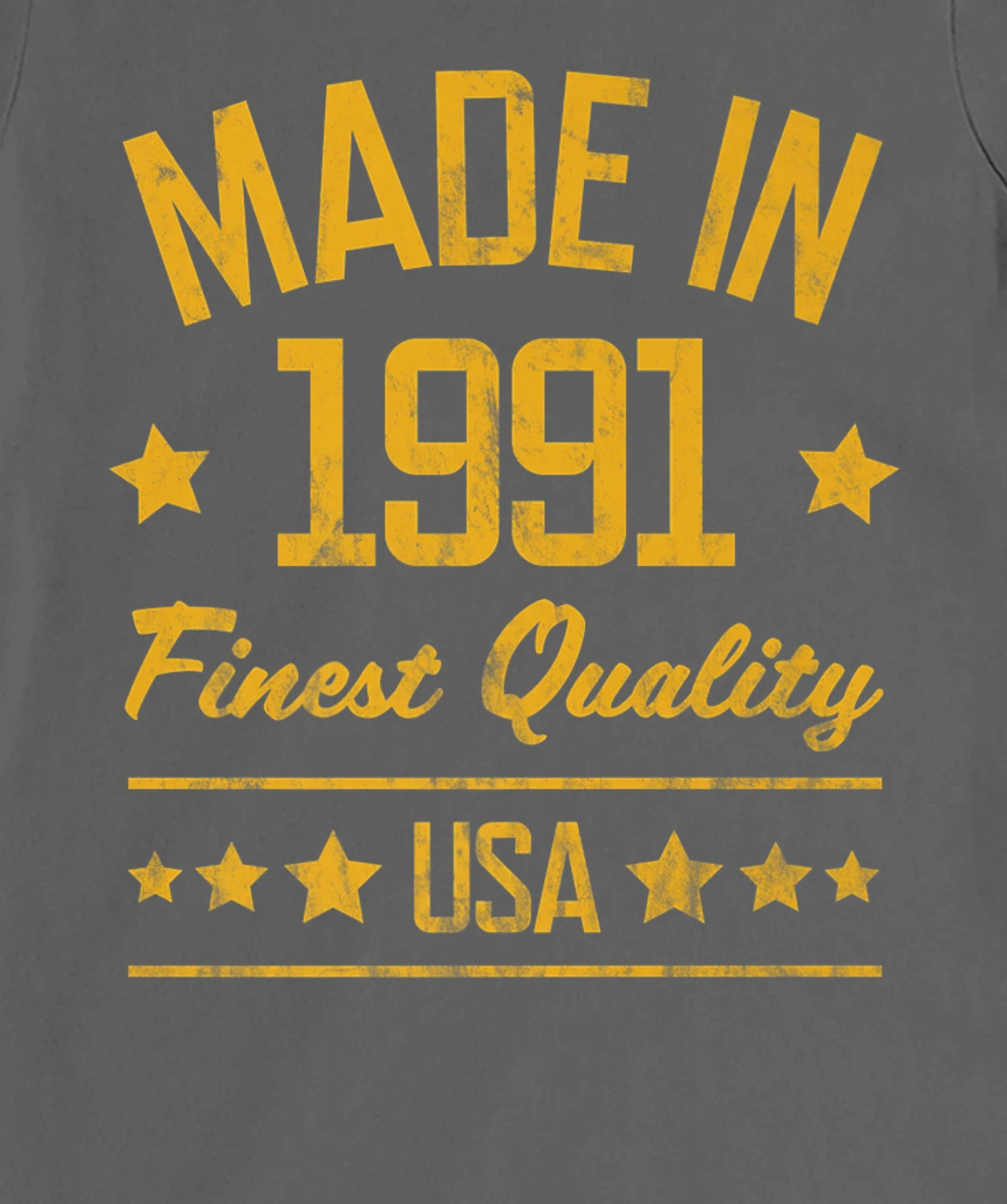 Made in 1991 Finest USA Yellow Gold Print T-Shirt, Women T-Shirt