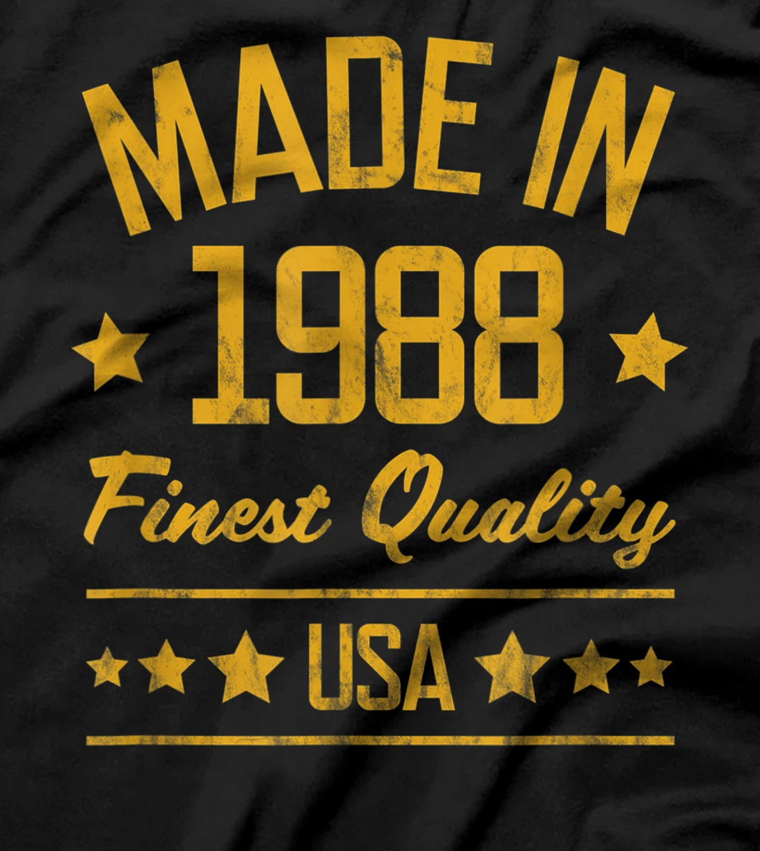 Made in 1988 Finest USA Yellow Gold Print T-Shirt, Women T-Shirt