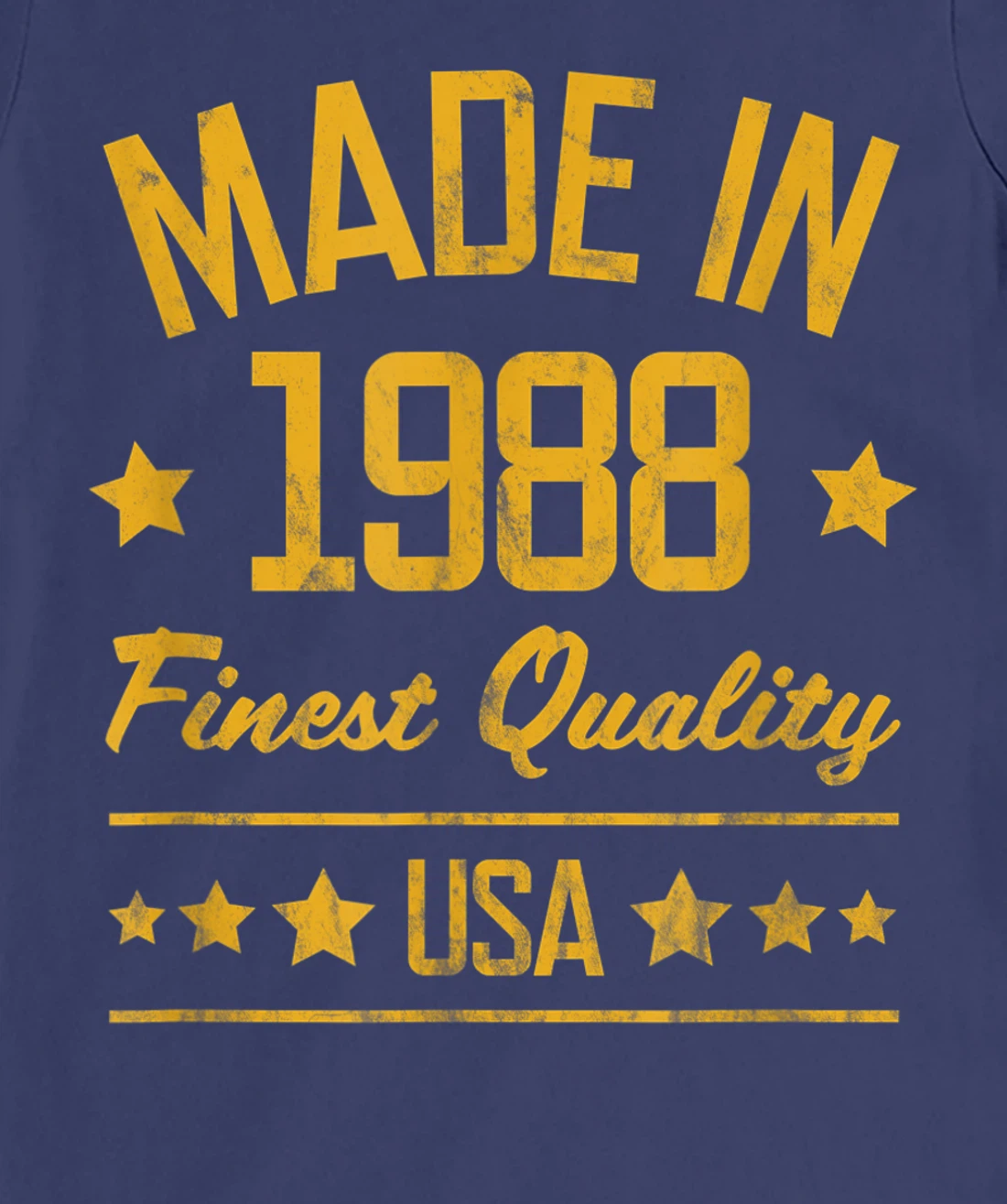 Made in 1988 Finest USA Yellow Gold Print T-Shirt, Women T-Shirt