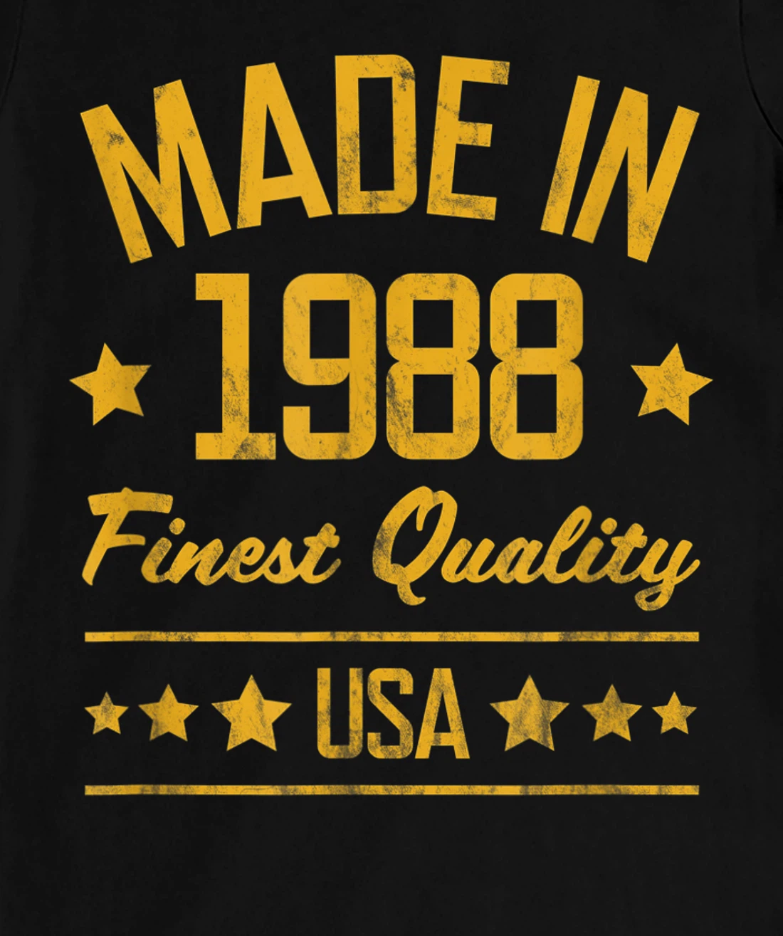 Made in 1988 Finest USA Yellow Gold Print T-Shirt, Women T-Shirt