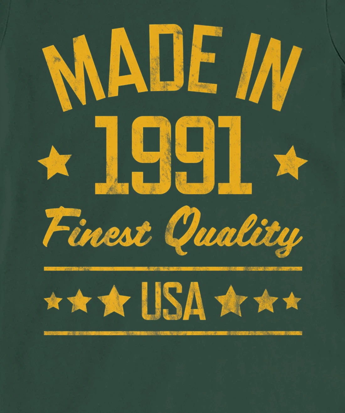 Made in 1991 Finest USA Yellow Gold Print T-Shirt, Women T-Shirt