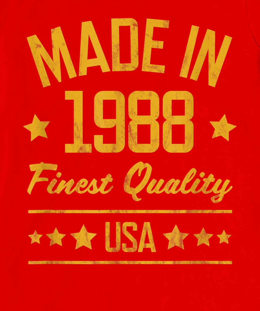 Made in 1988 Finest USA Yellow Gold Print T-Shirt, Women T-Shirt