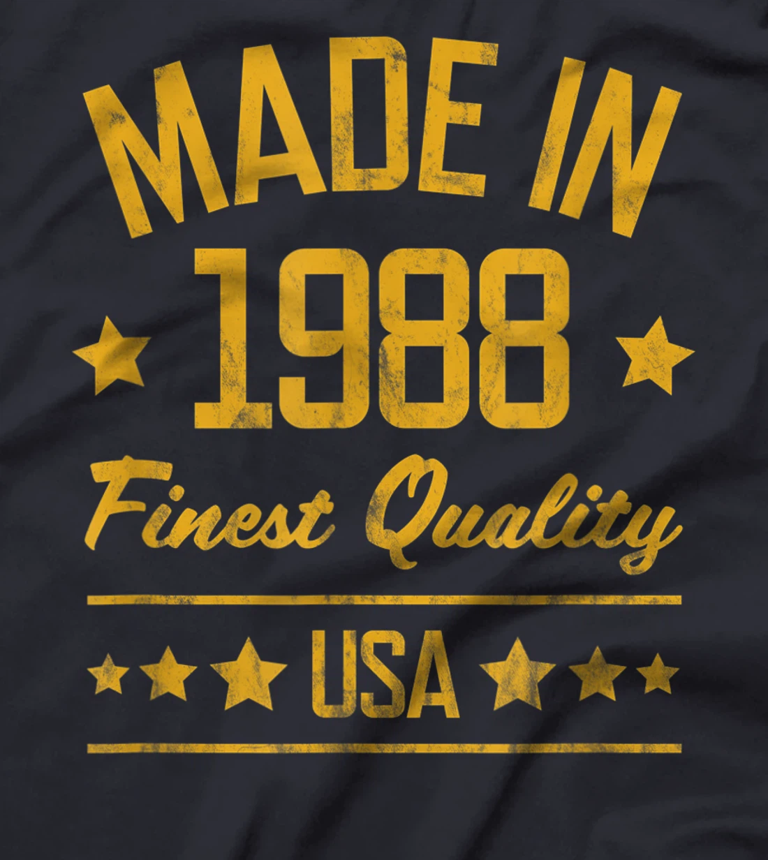 Made in 1988 Finest USA Yellow Gold Print T-Shirt, Women T-Shirt