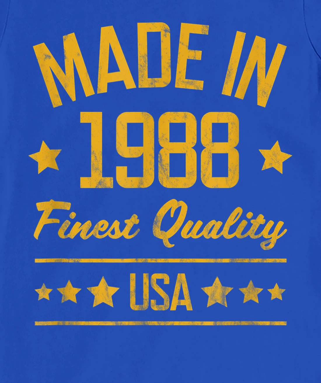 Made in 1988 Finest USA Yellow Gold Print T-Shirt, Women T-Shirt