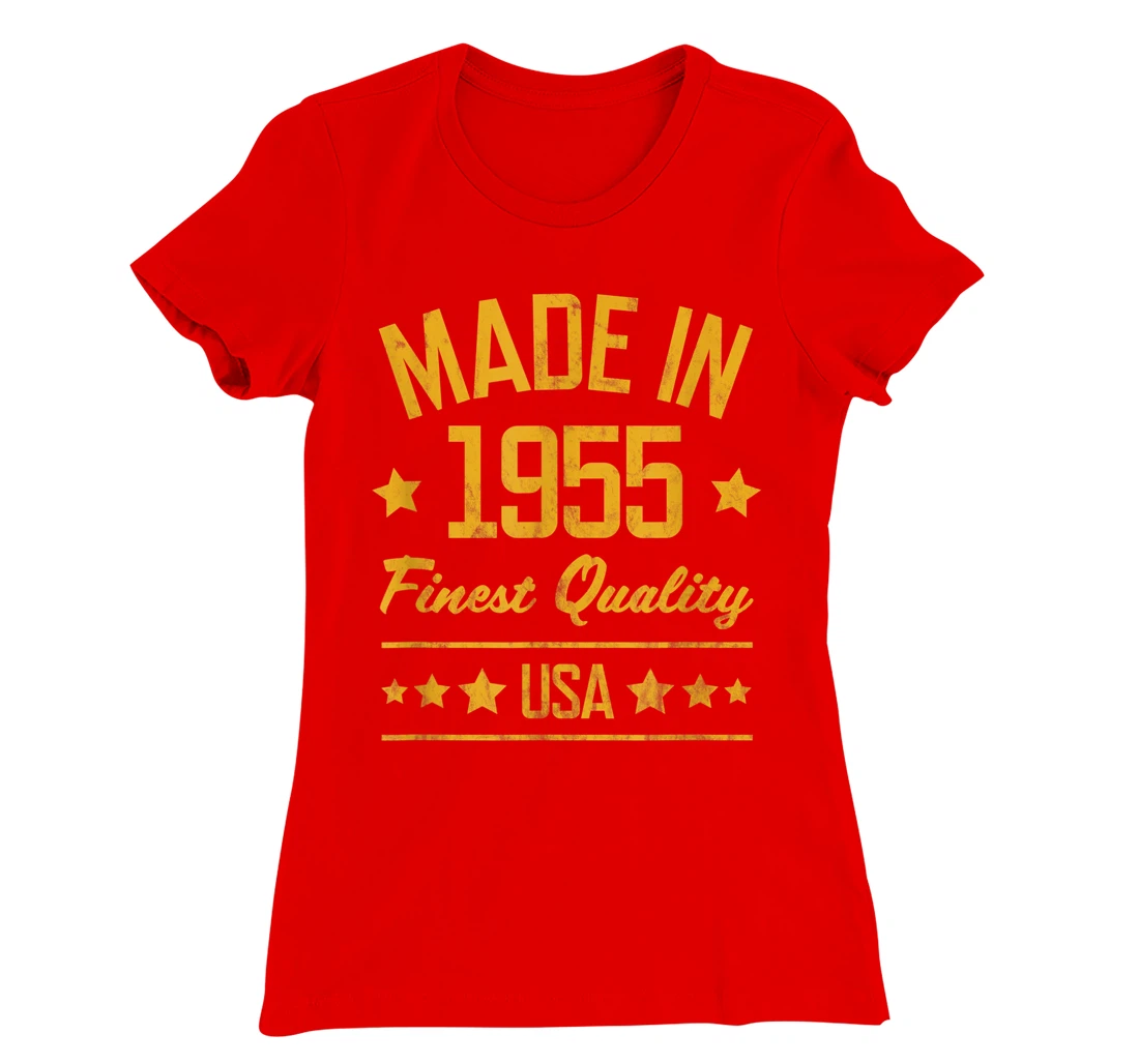 Made in 1955 Finest USA Yellow Gold Print T-Shirt, Women T-Shirt