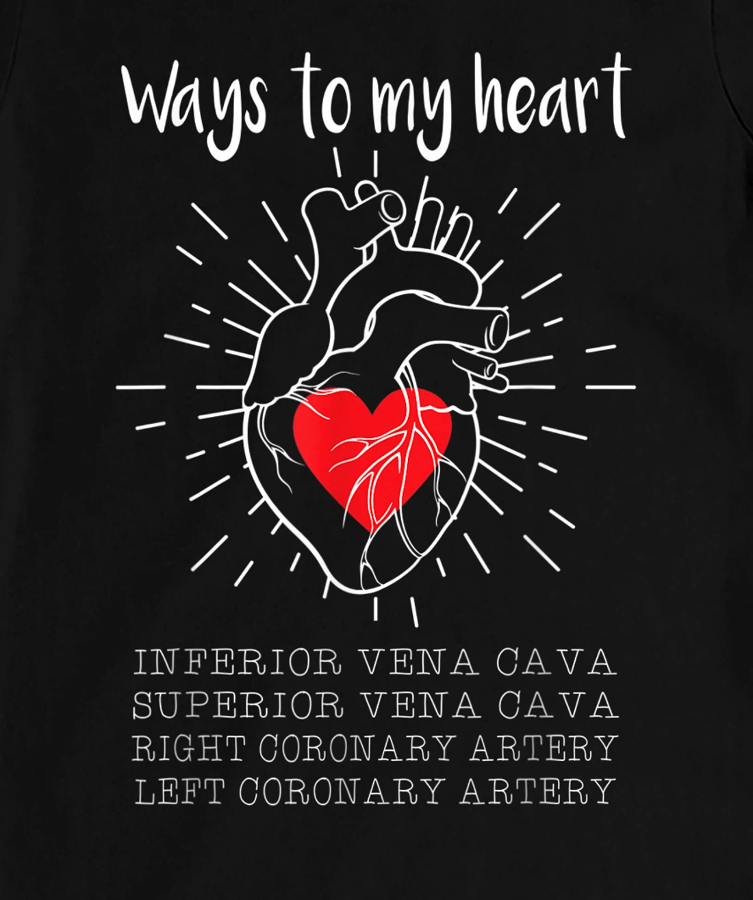 Ways To My Heart Inferior Vena Cava For Cardiologist Surgeon T-Shirt, Women T-Shirt
