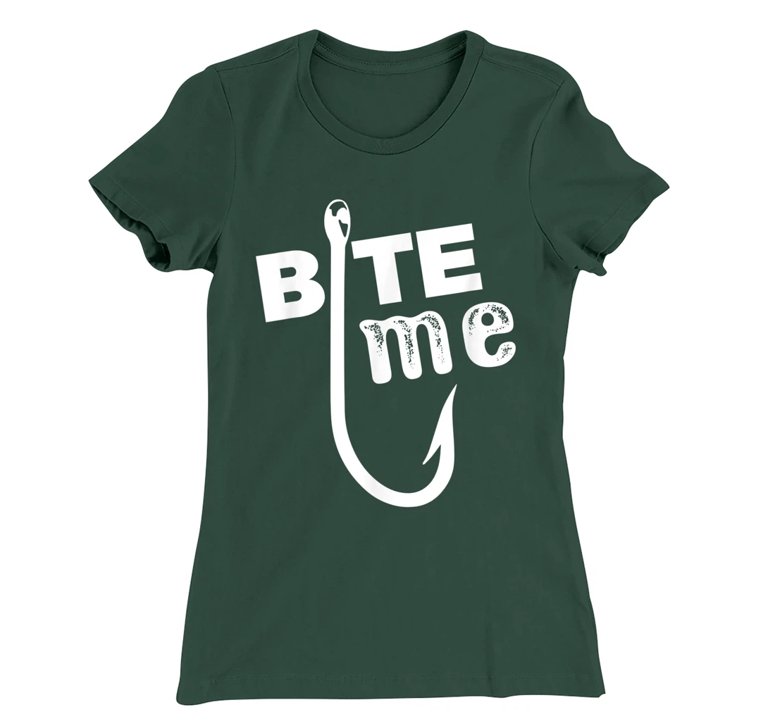 bite me fly fishing bass hook funny fishing T-Shirt, Women T-Shirt