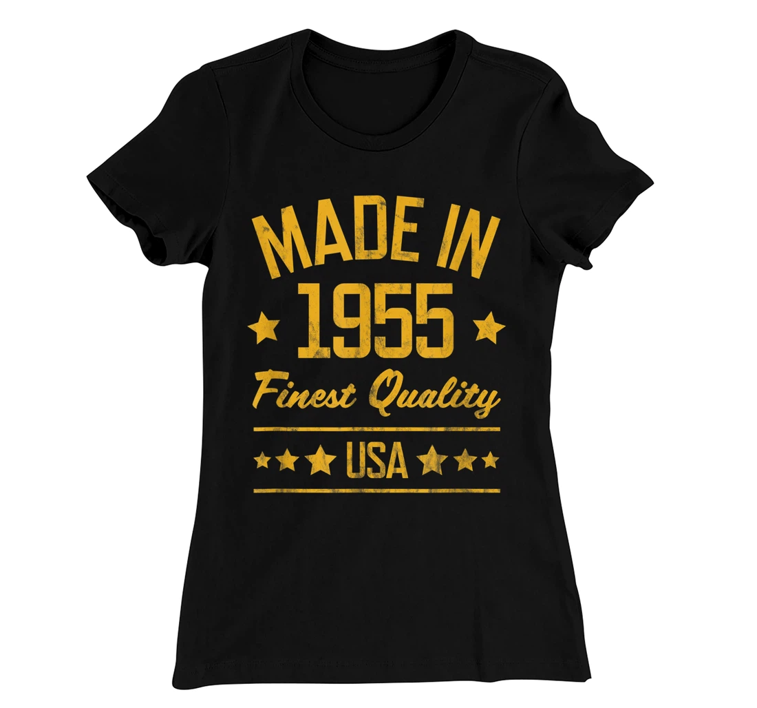 Made in 1955 Finest USA Yellow Gold Print T-Shirt, Women T-Shirt
