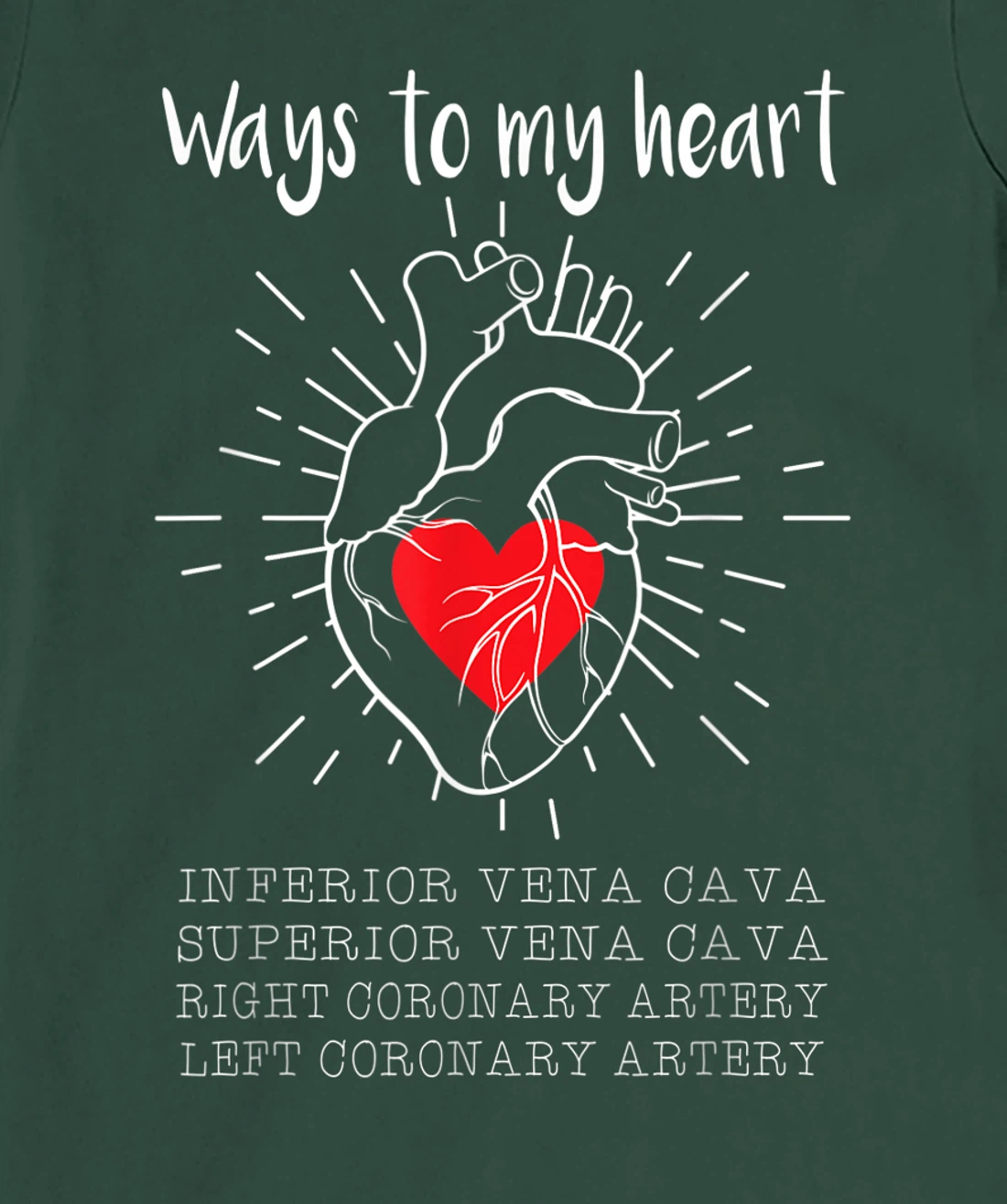Ways To My Heart Inferior Vena Cava For Cardiologist Surgeon T-Shirt, Women T-Shirt
