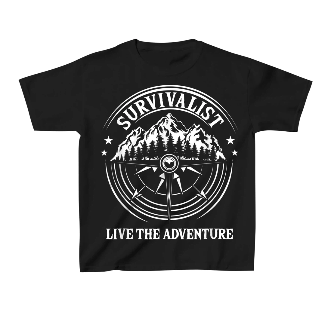 Survivalist Live The Adventure Camper Nature Outdoor Camping T-Shirt, Kid T-Shirt and Women T-Shirt