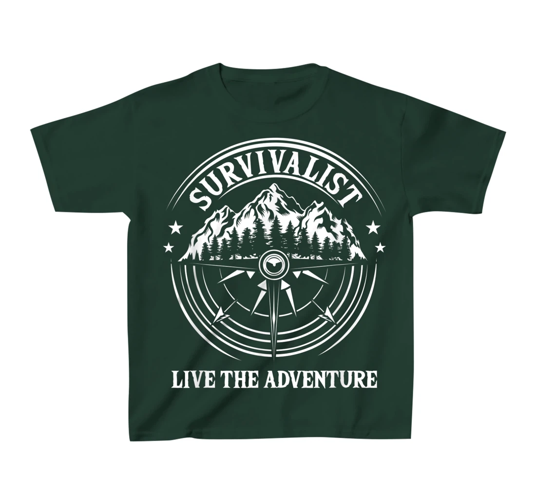 Survivalist Live The Adventure Camper Nature Outdoor Camping T-Shirt, Kid T-Shirt and Women T-Shirt