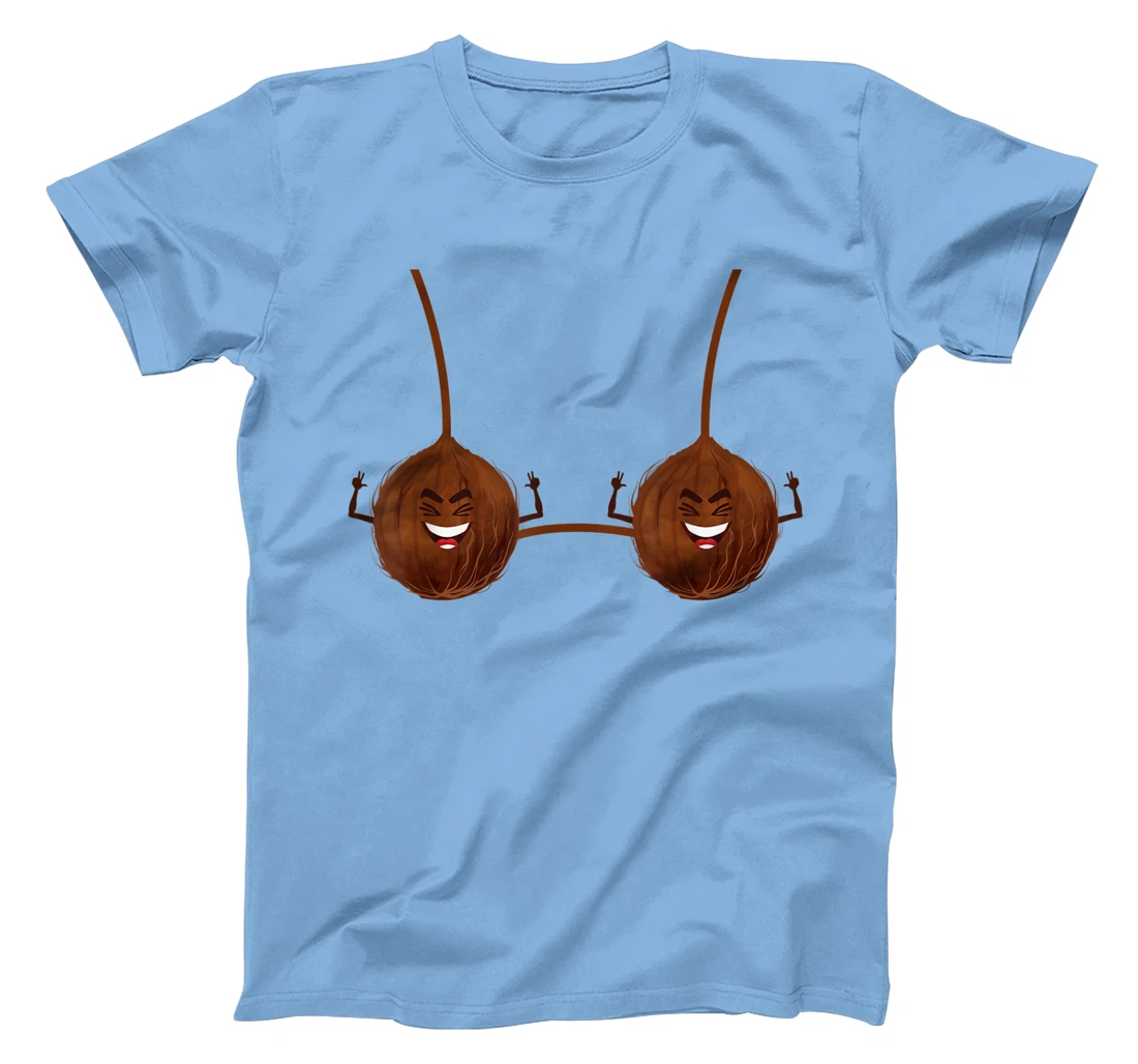 Womens Luau Coconut Bra Aloha Beaches Summer Outfit Distressed T-Shirt, Women T-Shirt