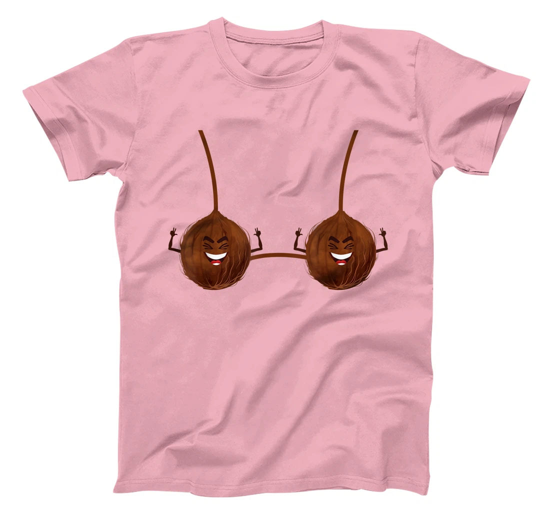 Womens Luau Coconut Bra Aloha Beaches Summer Outfit Distressed T-Shirt, Women T-Shirt