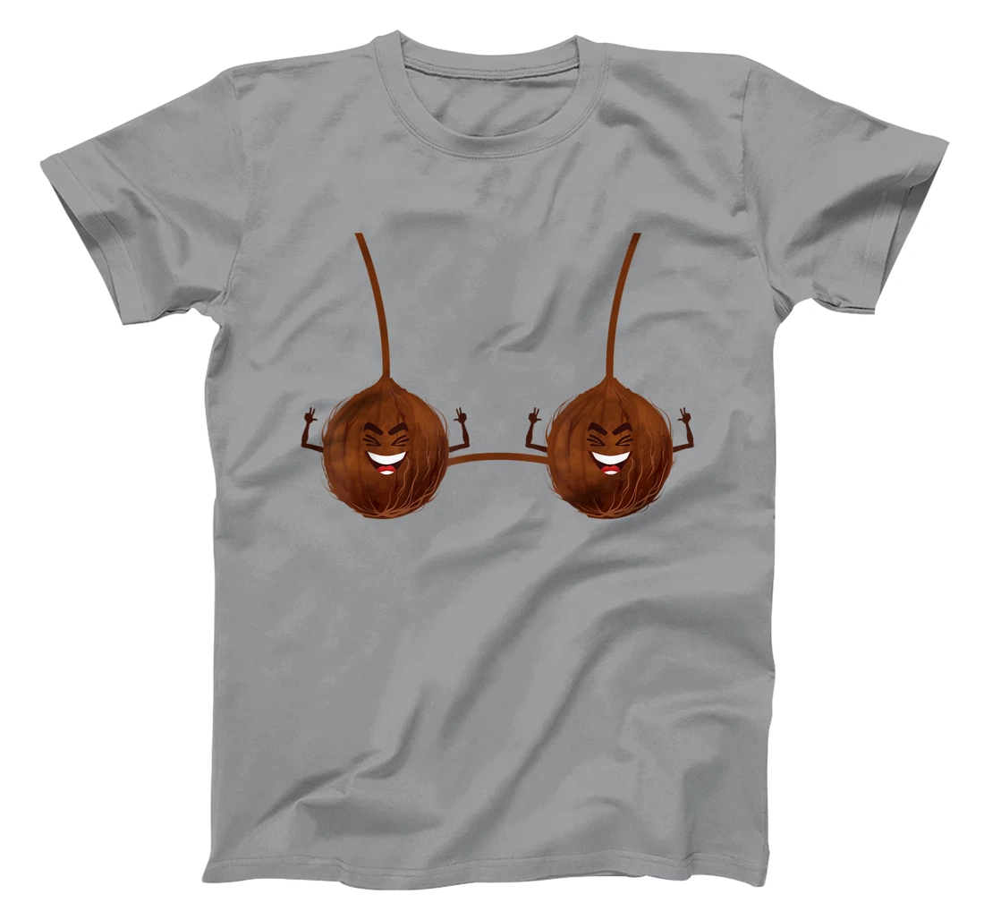 Womens Luau Coconut Bra Aloha Beaches Summer Outfit Distressed T-Shirt, Women T-Shirt