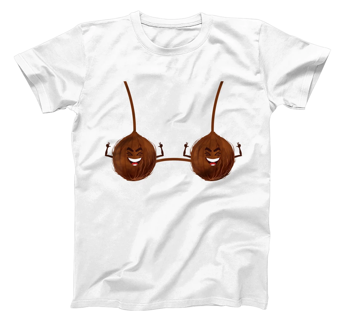 Womens Luau Coconut Bra Aloha Beaches Summer Outfit Distressed T-Shirt, Women T-Shirt