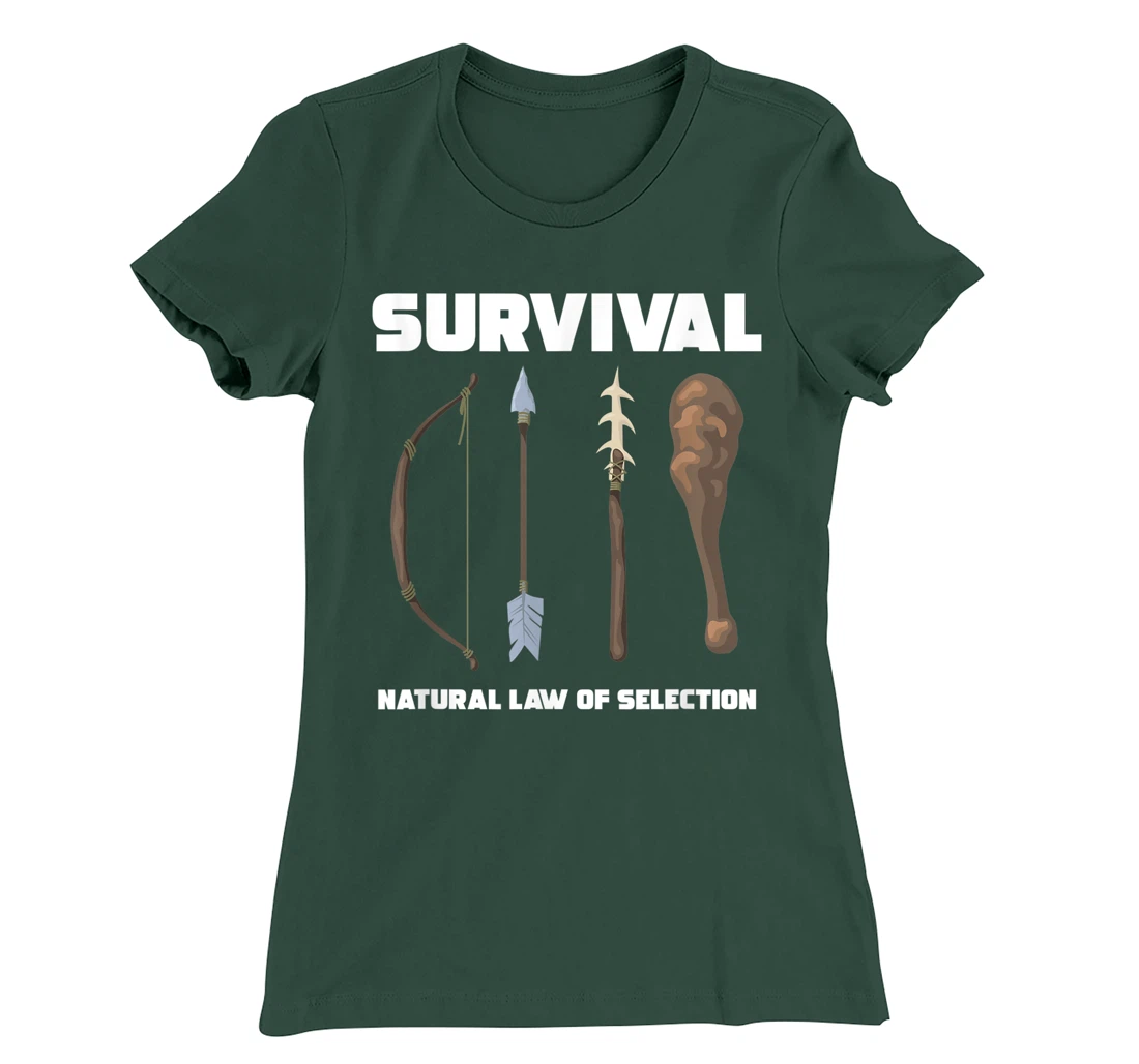 Survival Natural Law Of Selection Forest Bow Arrow Spear T-Shirt, Women T-Shirt