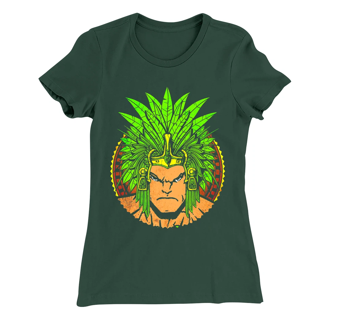 Aztec Warrior King Mexican Native Art Mayans Art T-Shirt, Women T-Shirt