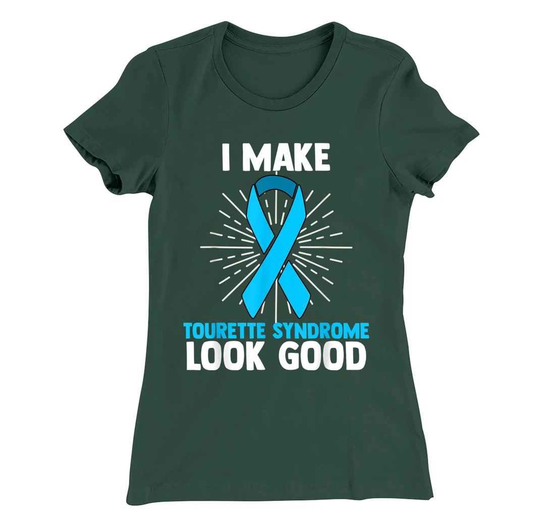 Tourette Syndrome Disorder TS Teal Awareness Ribbon T-Shirt, Women T-Shirt