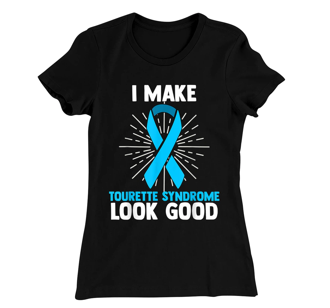Tourette Syndrome Disorder TS Teal Awareness Ribbon T-Shirt, Women T-Shirt