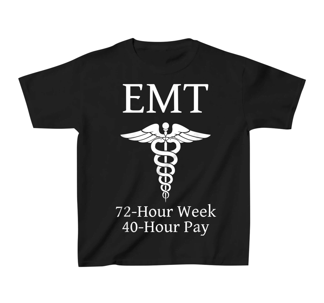 Overworked Emergency Medical Technician - Funny EMT T-Shirt, Kid T-Shirt and Women T-Shirt