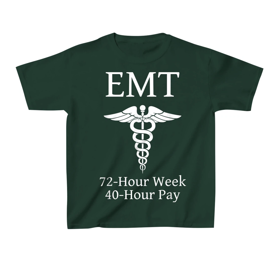 Overworked Emergency Medical Technician - Funny EMT T-Shirt, Kid T-Shirt and Women T-Shirt