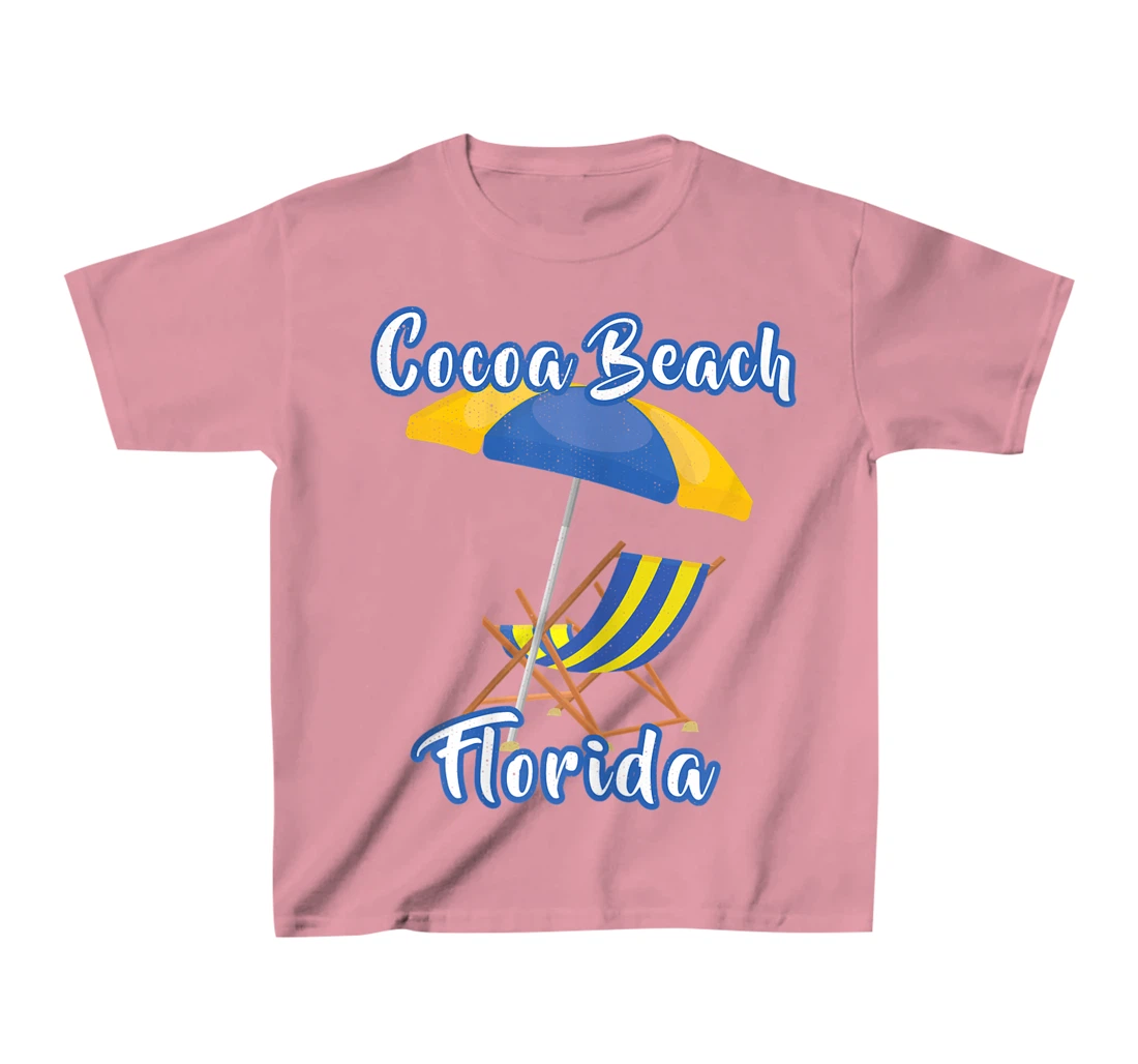 Womens Distressed Cocoa Beach Florida Summer Vacation Beach Chair T-Shirt, Kid T-Shirt and Women T-Shirt