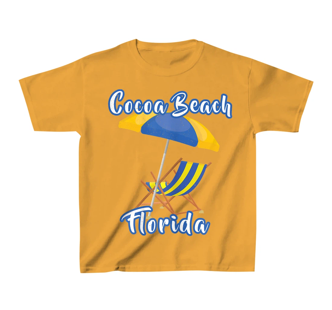 Womens Distressed Cocoa Beach Florida Summer Vacation Beach Chair T-Shirt, Kid T-Shirt and Women T-Shirt