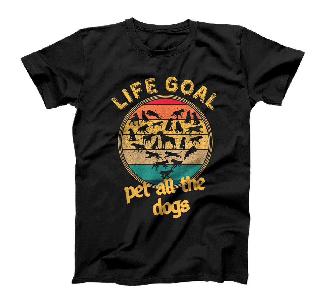 Life Goal Pet all The Dogs Retro Vintage Style Dog Lovers T-Shirt, Women T-Shirt