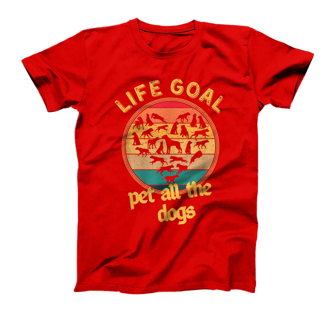 Life Goal Pet all The Dogs Retro Vintage Style Dog Lovers T-Shirt, Women T-Shirt