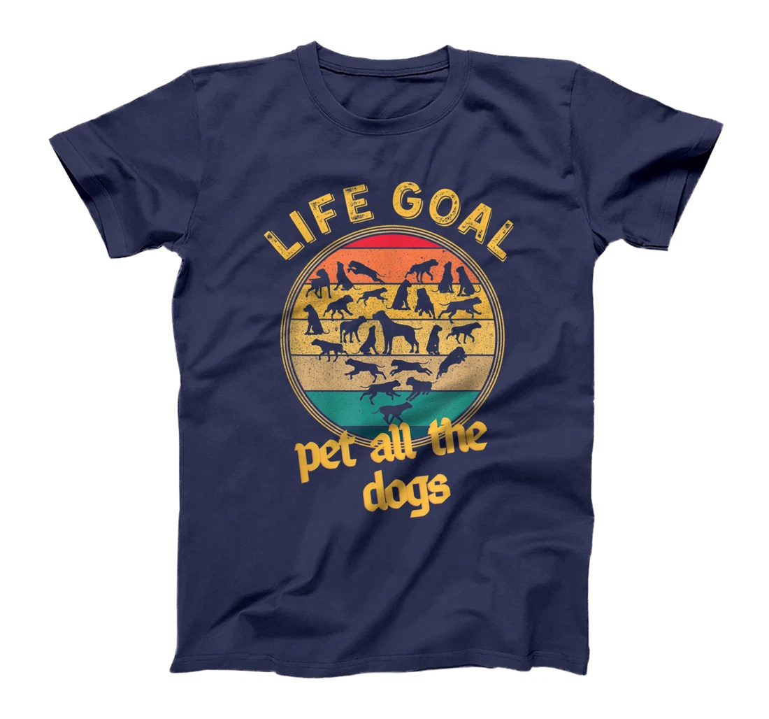 Life Goal Pet all The Dogs Retro Vintage Style Dog Lovers T-Shirt, Women T-Shirt