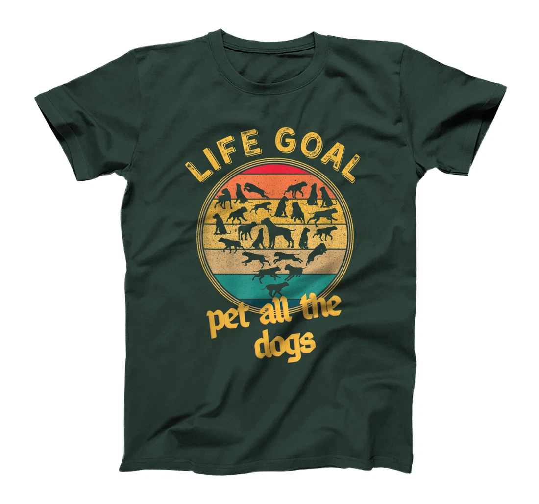 Life Goal Pet all The Dogs Retro Vintage Style Dog Lovers T-Shirt, Women T-Shirt