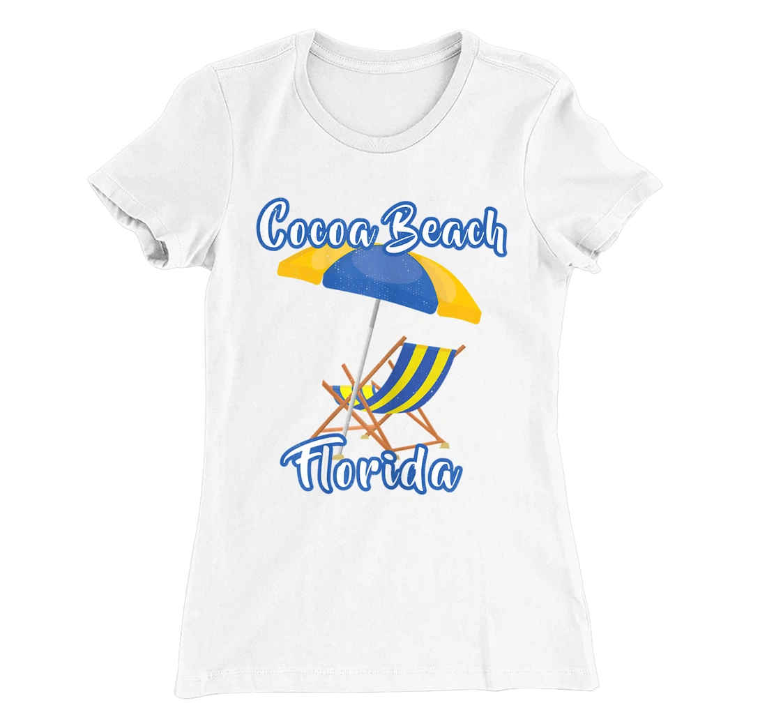Womens Distressed Cocoa Beach Florida Summer Vacation Beach Chair T-Shirt, Kid T-Shirt and Women T-Shirt